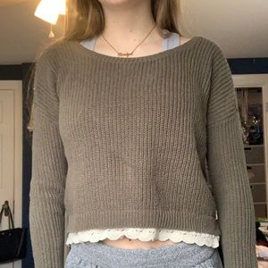 Urban outfitters cropped green sweater!!